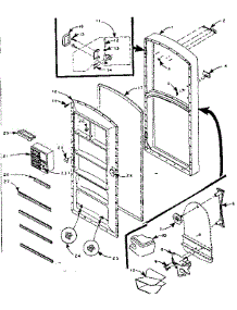 Refrigerator Door Parts parts for Kenmore Refrigerator 106.M10T-F (106M10T-F, 106 M10T-F) from AppliancePartsPros.com