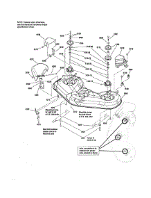 46" Deck-Housing / Arbors / Blades parts for Craftsman Front-Engine Lawn Tractor 107250050 from AppliancePartsPros.com