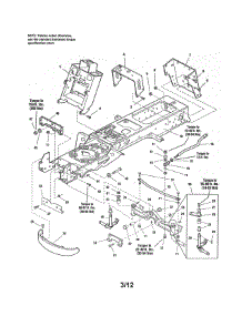 Frame - Manual Steering parts for Craftsman Front-Engine Lawn Tractor 107250060 from AppliancePartsPros.com