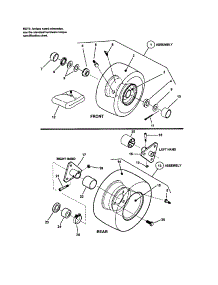 Wheels - Front & Rear parts for Craftsman Rear-Engine Riding Mower 107280340 from AppliancePartsPros.com
