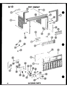 Exterior Parts (13-3Mw / P54974-21R) parts for Amana Room Air Conditioner 109-5N/P54975-41R from AppliancePartsPros.com