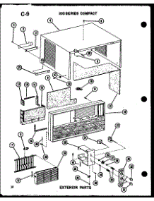 Exterior Parts (109-5J / P54336-68R) (109-5Jh / P54336-65R) parts for Amana Room Air Conditioner 109W-2HW/P54975-83R from AppliancePartsPros.com