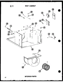 Interior Parts (13-3Mw / P54974-21R) parts for Amana Room Air Conditioner 109W-3EW/P54975-82R from AppliancePartsPros.com