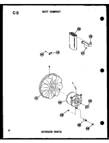 Interior Parts (13-3Mw / P54974-21R) parts for Amana Room Air Conditioner 109W-3PE/P54975-20R from AppliancePartsPros.com