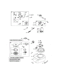 Rewind Starter / Carburetor parts for Briggs & Stratton Lawn & Garden Engine 10T702-0857-EA from AppliancePartsPros.com