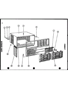 Exterior Parts (7-2J / P54390-46R) (7-2J / P54390-85R) (7-2Jm / P54336-21R) (7-2Jm / P54336-39R) (9-3J / P54390-71R) (9-5J / P54390-73R) (11-2G / P54390-75R) (11-2J / P54390-75R) (11-2J / P54390-74R) (11-2Gm / P54336-35R) (11-2Jm / P54336-35R) (11-2Jm / P54336-36R) parts for Amana Room Air Conditioner 11-2JM/P54336-35R from AppliancePartsPros.com