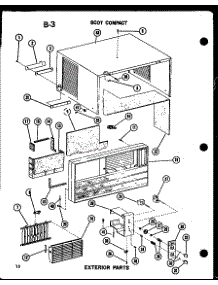 Exterior Parts (11-5J / P54336-67R) parts for Amana Room Air Conditioner 11-5J/P54336-67R from AppliancePartsPros.com