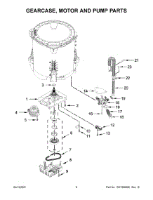 Gearcase, Motor And Pump Parts parts for Kenmore Washer 110.21112021 (11021112021, 110 21112021) from AppliancePartsPros.com
