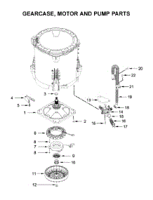 Gearcase, Motor And Pump Parts parts for Kenmore Washer 110.21652020 (11021652020, 110 21652020) from AppliancePartsPros.com