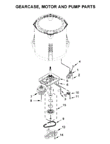Gearcase, Motor And Pump Parts parts for Kenmore Washer 110.25132412 (11025132412, 110 25132412) from AppliancePartsPros.com