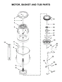 Motor, Basket And Tub Parts parts for Kenmore Washer 110.26132414 (11026132414, 110 26132414) from AppliancePartsPros.com