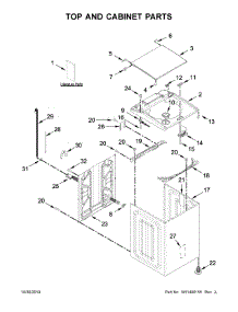 Top And Cabinet Parts parts for Kenmore Washer 110.28132414 (11028132414, 110 28132414) from AppliancePartsPros.com