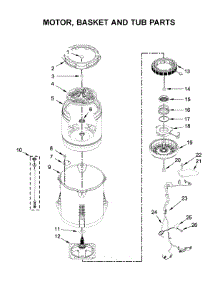Motor, Basket And Tub Parts parts for Kenmore Washer 110.28133414 (11028133414, 110 28133414) from AppliancePartsPros.com