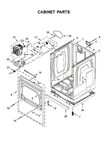 Cabinet Parts parts for Kenmore Dryer 110.61652021 (11061652021, 110 61652021) from AppliancePartsPros.com