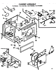 Cabinet Assembly parts for Sears Dryer 11077403400 from AppliancePartsPros.com