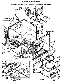 Cabinet Assembly parts for Sears Dryer 11077440110 from AppliancePartsPros.com