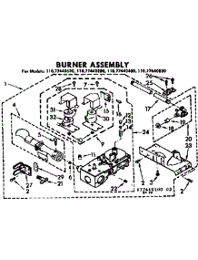 Burner Asm parts for Sears Dryer 11077440200 from AppliancePartsPros.com