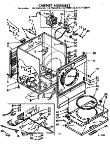 Cabinet Assembly parts for Sears Dryer 11077455410 from AppliancePartsPros.com