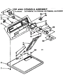 Top And Console Assembly parts for Sears Dryer 11077455420 from AppliancePartsPros.com