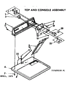 Top And Console Assembly parts for Sears Dryer 11077520610 from AppliancePartsPros.com