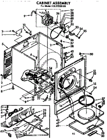 Cabinet Assembly parts for Sears Dryer 11077525100 from AppliancePartsPros.com