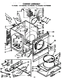 Cabinet Assembly parts for Sears Dryer 11077550600 from AppliancePartsPros.com