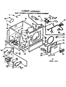 Cabinet Assembly parts for Sears Dryer 11077562610 from AppliancePartsPros.com
