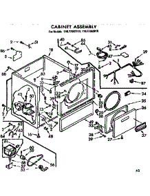 Cabinet Assembly parts for Sears Dryer 11077562710 from AppliancePartsPros.com