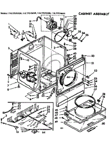 Cabinet Assembly parts for Sears Dryer 11077570620 from AppliancePartsPros.com