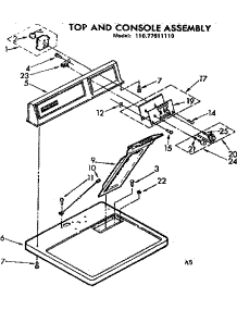 Top And Console Assembly parts for Sears Dryer 11077611110 from AppliancePartsPros.com