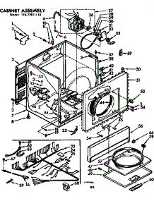 Cabinet Assembly parts for Sears Dryer 11077611110 from AppliancePartsPros.com