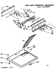 Top And Console Assembly parts for Sears Dryer 11077656100 from AppliancePartsPros.com