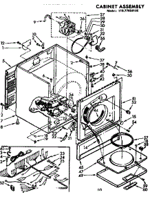Cabinet Assembly parts for Sears Dryer 11077656100 from AppliancePartsPros.com