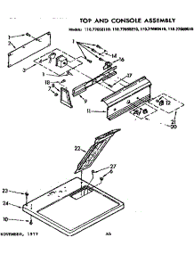 Top And Console Assembly parts for Sears Dryer 11077660110 from AppliancePartsPros.com