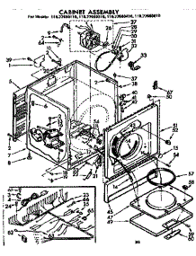 Cabinet Assembly parts for Sears Dryer 11077660610 from AppliancePartsPros.com
