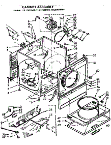 Cabinet Assembly parts for Sears Dryer 11077673400 from AppliancePartsPros.com