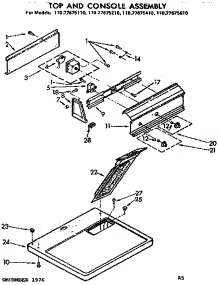 Top And Console Assembly parts for Sears Dryer 11077675110 from AppliancePartsPros.com