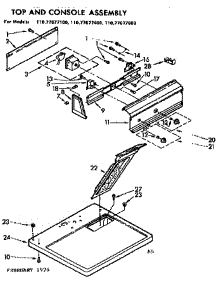 Top And Console Assembly parts for Sears Dryer 11077677100 from AppliancePartsPros.com