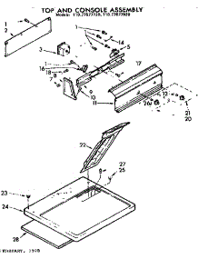 Top And Console Assembly parts for Sears Dryer 11077677920 from AppliancePartsPros.com