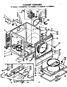 Cabinet Assembly parts for Sears Dryer 11077680200 from AppliancePartsPros.com