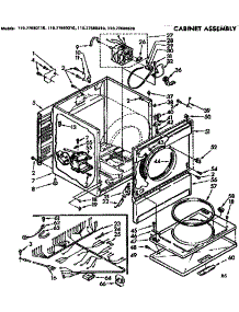 Cabinet Assembly parts for Sears Dryer 11077680610 from AppliancePartsPros.com