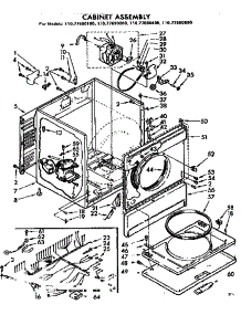 Cabinet Assembly parts for Sears Dryer 11077690200 from AppliancePartsPros.com