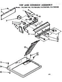 Top And Console Assembly parts for Sears Dryer 11077691400 from AppliancePartsPros.com