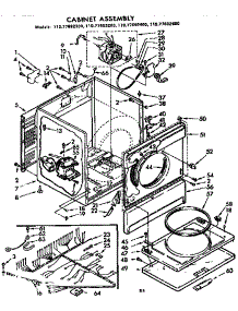 Cabinet Assembly parts for Sears Dryer 11077692400 from AppliancePartsPros.com