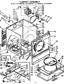 Cabinet Assembly parts for Sears Dryer 11077693400 from AppliancePartsPros.com
