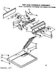 Top And Console Assembly parts for Sears Dryer 11077784200 from AppliancePartsPros.com