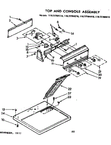 Top And Console Assembly parts for Sears Dryer 11077784410 from AppliancePartsPros.com