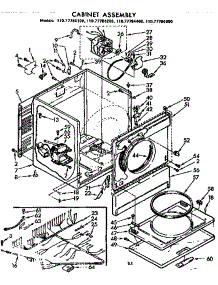 Cabinet Assembly parts for Sears Dryer 11077784600 from AppliancePartsPros.com