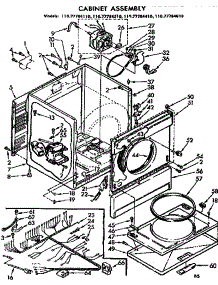 Cabinet Assembly parts for Sears Dryer 11077784610 from AppliancePartsPros.com