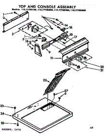 Top And Console Assembly parts for Sears Dryer 11077785600 from AppliancePartsPros.com